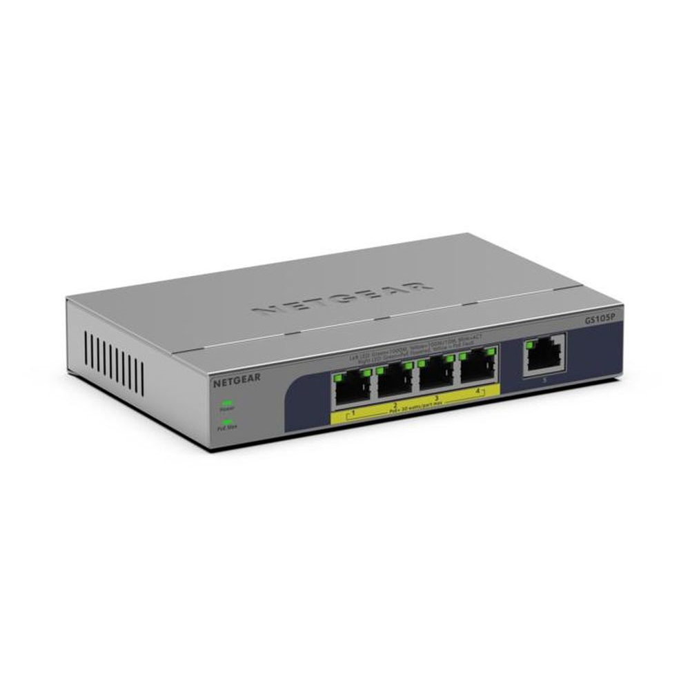 5PT GB UNMANAGED SWCH W/POE+ (GS105P) 5PT GB UNMANAGED SWCH W/POE+ (GS105P)
