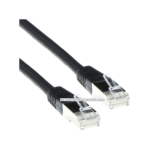Zwarte 1,5 meter LSZH F/UTP CAT5E patchkabel